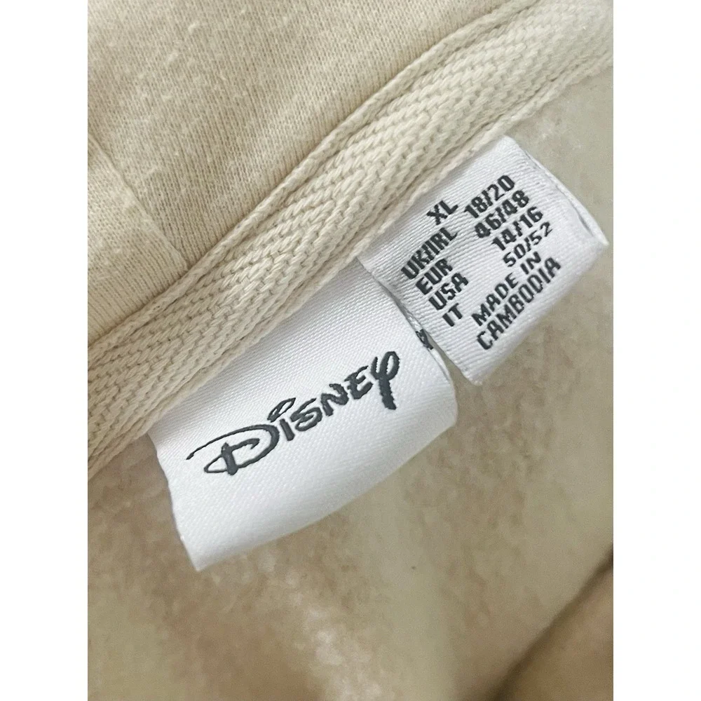 Disney The Lion King Simba Graphic Print Beige Hoodie Pockets Unisex XL‎ 14/16